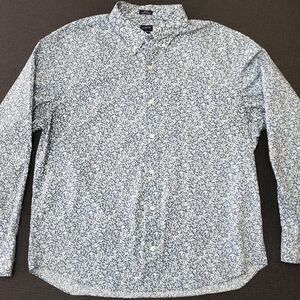 J. Crew Floral Blue and White Button-Down Shirt